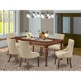 thumbnail image 4 of East West Furniture Dover 7-piece Wood Dining Set in Mahogany/Doeskin, 4 of 4