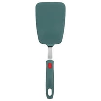 OUNONA Dark Green Silicone Turner, Thin Design, Nonstick Spatula for Home Cooking and Baking