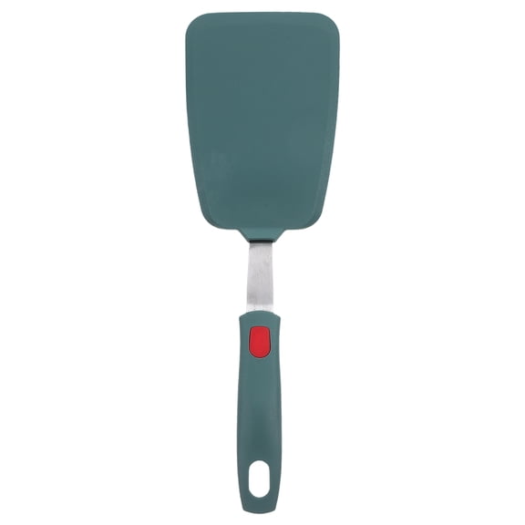 OUNONA Dark Green Silicone Turner, Thin Design, Nonstick Spatula for Home Cooking and Baking