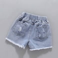 thumbnail image 5 of Khunlpohl 2-10 Years Girl's Denim Short Pants Elastic Waistedd Shorts Cute Fashion Casual Jeans Pant with Pockets, 5 of 5