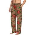 thumbnail image 2 of Yiaed Rose Mix Leopard 1 Print Men's Lounge Pants, Loose PJ Bottoms, Long Pajama Pants for Men-Medium, 2 of 5