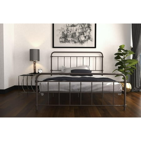 White Wood Metal Bed - DHP Wallace Metal Bed, Multiple Sizes and Colors