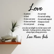 VWAQ Love is patient love is kind wall art decor vinyl decal sayings religious bible 1 corinthians wedding marriage scripture