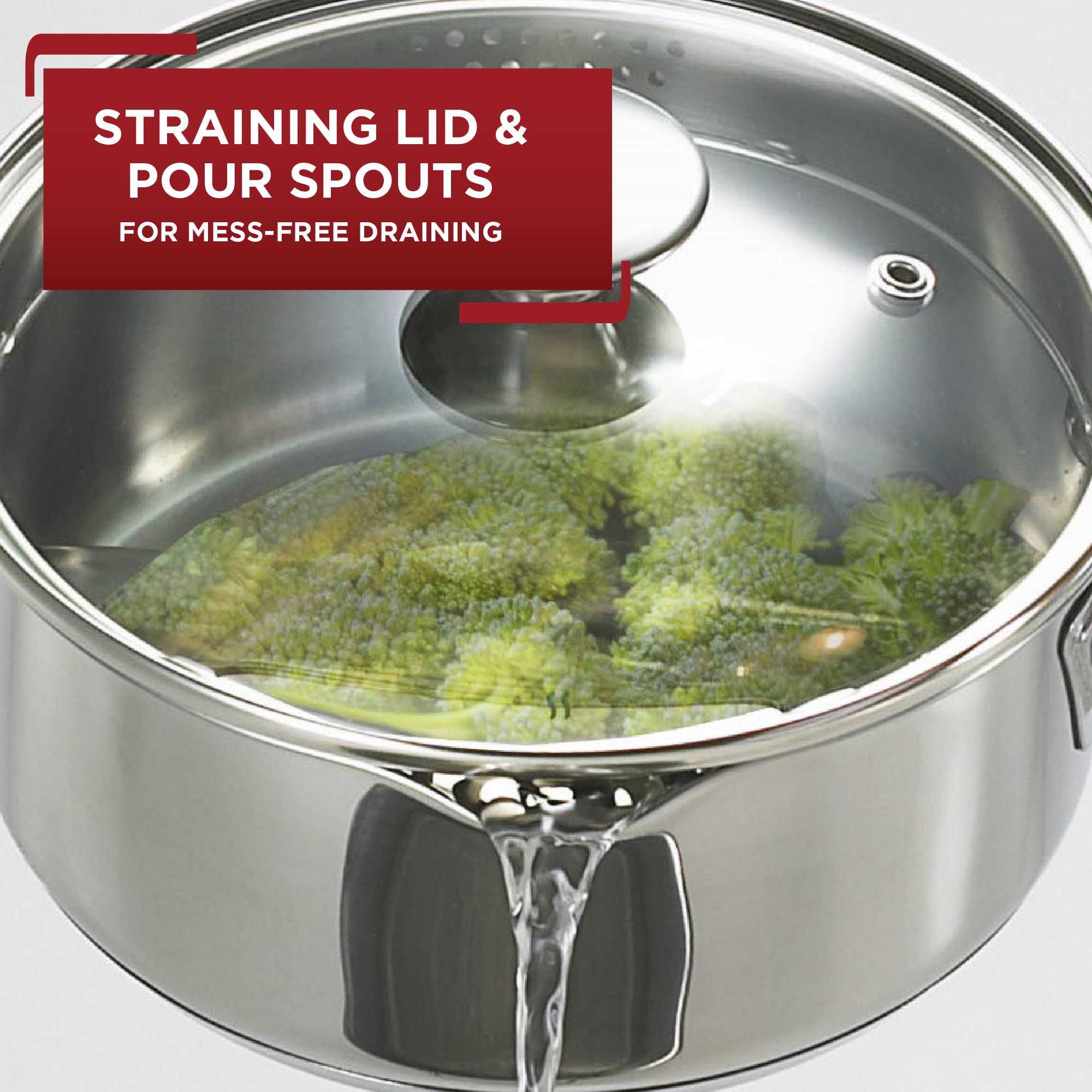 T-fal Cook & Strain 14-Piece Stainless Steel Cookware Set photo 4