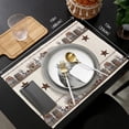 thumbnail image 6 of Placemats Set of 4 Washable,Rustic Country Star Placemat for Dining Table Decorations, Heat-Proof Table Mats for Kitchen Dinner Banquet Farmhouse Wooden Plank, 6 of 6
