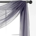 thumbnail image 2 of Gorgeous Home Linen Window Voile Sheer Scarf Valance Topper or Party Décor Solid Color Charcoal Grey 37" Width X 216 " Length 1pc, 2 of 5