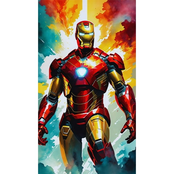 Iron Man Diamond Art Painting Kits - Full Drill Diamond Dots Paintings for Beginners, Round 5D Paint with Diamonds Pictures Gem DIY Adult Crafts 12x16inch