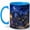 Blue, variant on Moonlit Garden Lantern 11oz Ceramic Mug, Floral Night Path Watercolor Art