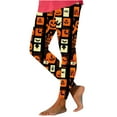 thumbnail image 2 of Women's High Waist Leggings Spooky Halloween Printed Yoga Pant Tummy Control Elastic Leggings Workout Athletic Lounge Pants, 2 of 4
