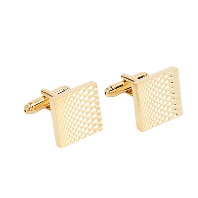 Gemelos franceses de doble capa para hombre, camisas formales de vestir, trajes, botones de puño, Latón dorado pulido, galvanoplastia, 1 par