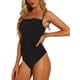 thumbnail image 4 of INSPIRAR CHIC Body de Encaje con Ruché para Mujeres, Cuello Cuadrado, Casual, Fiesta, Cuerpo Esbelto, XL Negro, 4 of 4