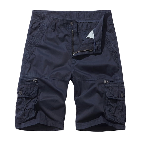 Fheaev Cargo Shorts For Men Men's Pure Color Outdoors Pocket Beach Work Trouser Cargo Shorts Pant