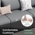 thumbnail image 3 of POTEBAN 9 Pieces Patio Conversation Set, Outdoor Black PE Wicker Sectional Sofa for Backyard Garden, Grey, 3 of 9