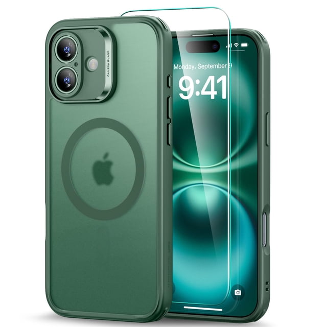Funda de teléfono ESR para iPhone 16 Plus, color verde mate translúcido