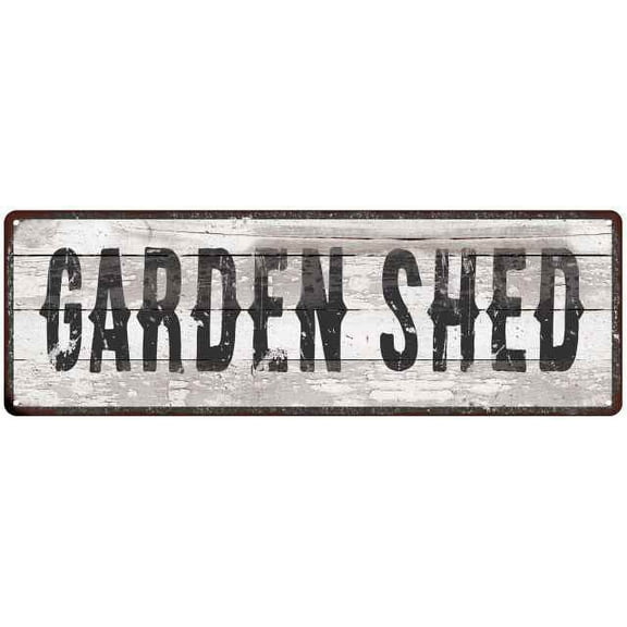 GARDEN SHED Ship Lap Look Country Chic 6x18 Metal Sign Wall Decor 206180044112