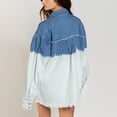 thumbnail image 6 of Viikei Womens Denim Jackets Plus Size Denim Jackets for Women Clearance Casual Gradual Color Burr Denim Blouse Jacket Coat, 6 of 9