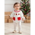 thumbnail image 4 of Miaouyo Infant Baby Girls Christmas Fall Romper 0 3 6 12 18 Months Long Sleeve Crew Neck Dots Embroidery Gingerbread Man Bodysuit Clothes for Casual Daily, 4 of 9