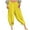 Yellow, variant on ABATAB Women Capri Pants Summer Casual Low Waisted Crop Trousers Baggy Beach Vacation Lantern Harem Capris