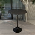 thumbnail image 3 of LeisureMod 36" Round Bar Height Dining Table with Sintered Stone Top Pub Table and Black Stainless Steel Pedestal Base for Modern Kitchen and Dining Room Verve Collection in Black Marbleized, 3 of 8