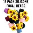 thumbnail image 3 of Lashicorn Colorful Sunflower Silicone Focal Bead Set  12 Pc Mixed Pack Summer Succulent Potted Flower Bulk Wholesale for Keychain Making Kit Pen Freshie Hanger, 3 of 6