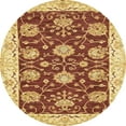 thumbnail image 1 of Ahgly Company Indoor Round Abstract Saffron Yellow Abstract Area Rugs, 6' Round, 1 of 6