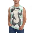 thumbnail image 2 of Lsque Cute Raccoon Print Men's Cotton Blend Sleeveless Muscle Shirts (S-3XL)- Moisture Wicking, Odor Protection, UPF 30+,Large, 2 of 8