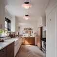 thumbnail image 3 of Mid-Century Modern Semi Flush Mount Ceiling Light, Kitchen Ceiling Light Fixture with Glass Shade,Vintage Close to Ceiling Lamp for Entryway Hallway Bathroom, 3 of 11
