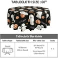 thumbnail image 3 of Halloween Tablecloth Round 60 Inch Cute Boo Ghost Pumpkin Black Orange Colored Print Decorative Washable Polyester Table Cloth for Party Picnic Home Kitchen Decor, 3 of 6