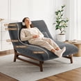 thumbnail image 5 of ANPOO 51''Armless Lounge Chair, 2-in-1 Convertible Floor Sofa Bed with Solid Wood Frame, Full Memory Foam Corduroy Accent Chair with Lumbar Pillow, Ergonomic Support for Living Room Bedroom Office, 5 of 10