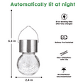 4 Pack Hanging Solar Lights Outdoor, Decorative Cracked Glass Ball