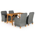 thumbnail image 1 of vidaXL 5 Piece Garden Dining Set Light Grey, 1 of 12