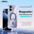 thumbnail image 2 of Dteck for iPhone 17 Case, Strong Magnetic Compatible with MagSafe,Transparent Clear Slim Fit,Non-Yellowing Women Men Drop Protective Phone Case for iPhone 17,Deep Blue, 2 of 9
