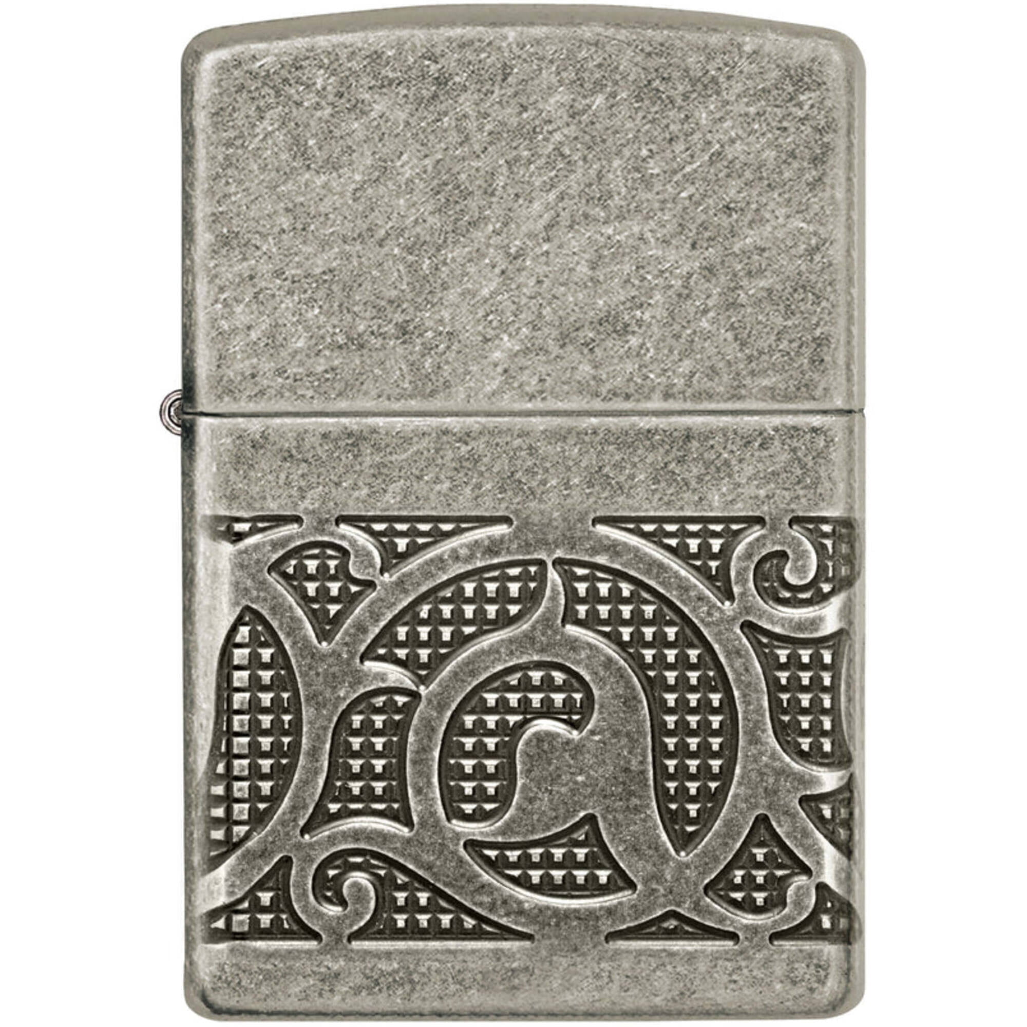 Zippo 49290 Multicut Pattern Design Antique Silver Pocket Lighter