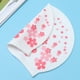 thumbnail image 5 of Gorro de natación para niños con dibujos animados de silicona, impermeable, con protección para las orejas, para piscina (gorro de goma con flores rosas y rojas), 5 of 5