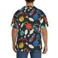 thumbnail image 3 of Fuzoiu Bowling Ball Print Men's Casual Short,Men's Short Sleeve Shirt,Mens Casual Button Down Shirts,Cuban Collar Summer Shirt for Beach, Vacation, and Outdoor Activities-X-Large, 3 of 5