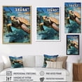 thumbnail image 4 of Designart "Serene Watercolor Depicting A Turtle By The Coast" Animals Turtle Floater Framed Wall Art Living Room, 4 of 5