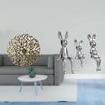 thumbnail image 2 of Escultura De Pared De Metal Rústico Y Figura De Familia De Conejos, Estatuas Para Oficina, Sala De Estar, Escritorio, Mesa, Centro De Mesa, Adorno Decorativo, 2 of 8