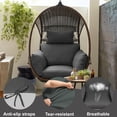 thumbnail image 3 of XXLYY Egg Chair Cushion Replacement, 47 x 31.5 in. Thick Waterproof Hanging Chair Cushion with Headrest and Ties for Indoor and Outdoor, 3 of 6