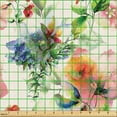 thumbnail image 2 of Ambesonne Floral Fabric by the Yard, Flowers Wild Blooming Meadow, 10 Yards, Pink Green and Blue Violet, 2 of 5