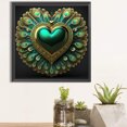 thumbnail image 1 of 5D DIY taladro redondo completo parcial AB diamante pintura pavo real verde amor 45x45cm JShteea El nuevo, 1 of 9