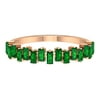 1 CT Baguette Cut Emerald Half Eternity Ring for Women, May Birthstone Ring, 14K Rose Gold, US 7.00