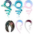 thumbnail image 1 of GFDYREE 2PC Glass Ear Tapers Plugs 2G-00G Handmade Hanger Gauges Piercing Jewelry Set, 1 of 7