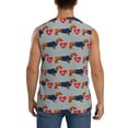 thumbnail image 4 of Goofa Dachshund Dog Heart Printed Men's Sleeveless T-Shirt - Athletic Gym Workout Tank Top for Men - Moisture-Wicking, UPF 30+ Quick-Dry Muscle Tee-Medium, 4 of 8