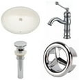 thumbnail image 1 of 19.75-in. W CUPC Oval Bathroom Undermount Sink Set In Biscuit - Chrome Hardware - Overflow Drain Incl. AI-26055, 1 of 1