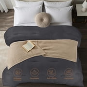Utopia Bedding Comforters Queen Size, All Season Duvet Insert, Down Alternative Queen Comforter with Corner Tabs, Machine Washable Bed Comforter 88 x 88 Inches (Grey)