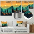 thumbnail image 4 of Designart "Bold Hiking Sunset in Yellow and Teal II" Hikers Metal Wall Art Prints, 4 of 5
