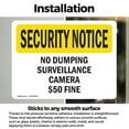 thumbnail image 3 of (2 Pack) No Dumping Surveillance Camera $50 Fine OSHA Security Notice Sign, 3 of 7