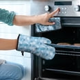 thumbnail image 2 of Light Blue Christmas Snowflake Pattern Kitchen Oven Mitt and Pot Holder Sets 2 Pcs for Baking, Cooking and Grilling, Heat Resistant Up To 392 °F, 2 of 7