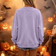 thumbnail image 4 of Dweltoz Halloween Sweatshirts for Women Cute Ghost Pumpkin Graphic Spooky Season Sweaters Oversized Fall Fleece Long Sleeve Crewneck Pullover Tops,Purple 2XL, 4 of 4