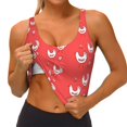 thumbnail image 3 of Fotbe Cartoon Rooster Sujetador Deportivo Largo sin Aros para Mujer con Almohadillas y Soporte Medio, Transpirable y Absorbente, Camiseta Tipo Chaleco o Tank Top-X-Large, 3 of 8